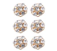 Couvre-boutons Pour Chemisiers Pour Femmes - Ensemble De 6 Couvre-boutDe Chemise En Strass, Couvre-botons À Motif Floral Pour Femmes À Clipser, Accessoire De Boutons En Strass, Décoration De Mari