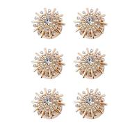 Couvre-boutons strass pour chemisiers - Ensemble de six capuchons à pression sans de six pièces pour la fixation, boutons pression pour femme pour vêtements élégants, chemises de