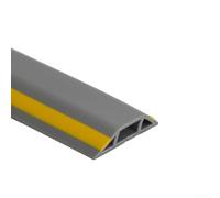 Couvre-câble en caoutchouc PVC qui résiste à la pression et à la circulation piétonne, adapté pour protéger les câbles dans les gymnases, les bureaux et les halls (jaune-gris)