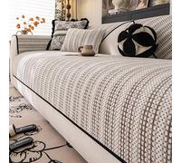 Couvre Canapé Protege, Housse de Canapé Épais 1/2/3/4 Places, Antidérapante Protection Canapé Anti-Taches en Forme de L Adapté à Toutes Les Saisons(Brown,90x90cm)