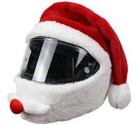 Couvre-Casque Bonnet De Noel Housse De Protection pour Casque De Moto Père Noël Décoration De Casque De Noel Cadeaux De Noel (Casque Non Inclus) 1 PCS