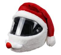 Couvre Casque De Moto du Père Noel, Housse De Casque De Noel, Équipement De Promenades Amusantes en Moto De Noels, Couvre Casques Intégraux Santa Hat pour Femmes Hommes