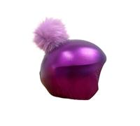 Couvre-Casque Universel COOLCASC - Modèle Violet métallisé Exclusif avec Pompon Mauve, Amusant et Original pour Enfants et Adultes