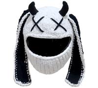 Couvre-casques de moto populaires en peluche avec oreilles de lapins amusants - Housses de protection intégrale pour les promenades amusantes et les cadeaux