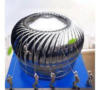 Couvre-champ de cheminée à l'extérieur, turbine de toit pour toit en métal et maisons, bouchon de ventilation de toiture non électrique autour de 4 6 8 10 12 15 20 pouces (taille: 500 mm / 19,6