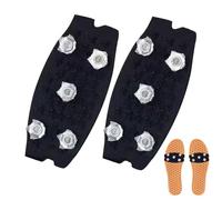 Couvre-Chaussures Antidérapants, Installation Rapide Et Facile, 10x5 Cm, Crampons À Glace, Paire De Pointes De Neige Glacée d'hiver, Forte Traction sur Glace, pour La Marche, l'escalade, L'alpinisme,