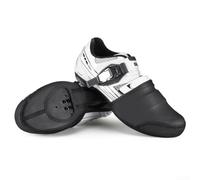 Couvre-chaussures de cyclisme coupe-vent et imperméables pour vélo - Demi-protecteur de paume en cuir synthétique épais avec attaches supplémentaires, noir (M-L)