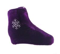 Couvre-chaussures de patinage à ouverture élastique en polaire pour absorber l'humidité et protéger les lames, convient pour la pratique quotidienne et le rangement (S, violet)