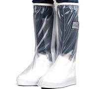 Couvre-Chaussures Imperméable en PVC pour Tube Haut, Couvre-Chaussures de Pluie Transparent et Imperméable pour Hommes et Femmes, Protecteur de Chaussures Réutilisable avec (L)