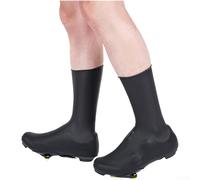 Couvre-chaussures imperméables en silicone pour cyclistes avec col haut coupe-vent isolation thermique et poignets antidérapants réglables pour les tailles 41-43