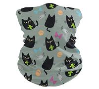 Couvre-Chef Cat Black Balaclava Multifonction Cache Cou Anti-UV Écharpe pour Jogging Randonnée Cyclisme 25X50CM