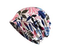 Couvre-chef chimio pour femme - Turban doux - Motif floral - Tissu doux - Bandana alopécie, Rose Marine Mauve Leaf, Taille unique