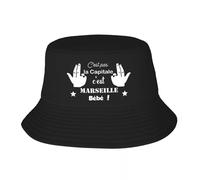 Couvre-Chef d’été personnalisé C’est Marseille Bebe JUL Bob Chapeau Femmes Hommes Mode Été Plage Soleil Pêcheur Casquette Solide Noir