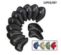 Couvre-Chef De Golf En Cuir Synthétique, 12 Pièces, Protecteur De Putter, Imperméable, Pour Club, Accessoires Pour Conducteur, Maillet
