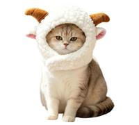 Couvre-chef d'hiver pour chat, chapeau chaud en peluche, mignon et lavable | Chapeau en peluche en forme de mouton de 18 x 15 cm pesant 35 g pour chatons et chiots, convient pour l'intérieur