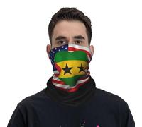Couvre-Chef Drapeau Américain De Sao Tomé-Et-Principe Cache Cou Durable Écharpe Anti-UV Balaclava pour Cyclisme Randonnée Jogging 25X50CM
