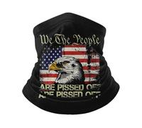 Couvre-Chef Drapeau Américain Pygargue À Tête Blanche Nous, Le Peuple, Sommes en Colère Balaclava Anti-UV Décoration Faciale Durable Cache Cou pour Cyclisme Adulte Randonnée 25X50CM