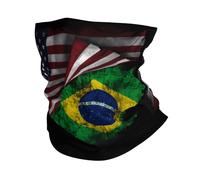 Couvre-Chef Drapeau Brésilien Vintage De L'Amérique Et du Brésil Balaclava Respirant Décoration Faciale Durable Cache Cou pour Adulte Cyclisme Randonnée 25X50CM