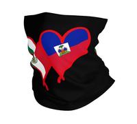Couvre-Chef Drapeau du Mexique Et Drapeau Haïtien Balaclava Multifonction Décoration Faciale Anti-Solaire Cache Cou pour Homme Femme Course À Pied Randonnée 25X50CM