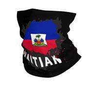 Couvre-Chef Drapeau Haïtien Balaclava Anti-Solaire Écharpe Respirant Décoration Faciale pour Homme Femme Cyclisme Randonnée 25X50CM