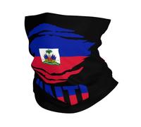 Couvre-Chef Drapeau Haïtien Balaclava Anti-Solaire Écharpe Respirant Décoration Faciale pour Randonnée Homme Femme Course À Pied 25X50CM