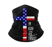 Couvre-Chef en Dieu Nous Croyons Christianisme Patriotique 4 Juillet Drapeau des États-Unis Décoration Faciale Durable Balaclava Anti-UV Cache Cou pour Jogging Cyclisme Adulte 25X50CM