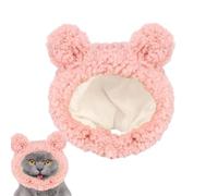 Couvre-chef en peluche marron pour petit et chiot, respirant et | Accessoire d'hiver en peluche douce avec ajustement réglable pour chats et chiens ; ajoute un charme festif au look de