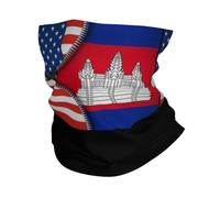 Couvre-Chef États-Unis, Amérique Et Cambodge Drapeau Cambodgien Décoration Faciale Multi-Usage Balaclava Durable Cache Cou pour Randonnée Adulte Cyclisme 25X50CM
