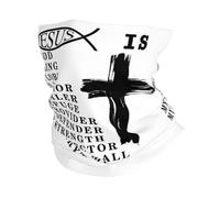 Couvre-Chef Jésus Est Mon Dieu, Mon Roi, Mon Seigneur, Mon Sauveur. Christianisme Noir Cache Cou Unique Balaclava UV Résistant Décoration Faciale pour Randonnée Adulte Jogging 25X50CM