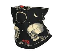 Couvre-Chef Squelettes Fleur Rouge Tarot Gothique Amour Vintage Cache Cou Multifonction Écharpe Anti-UV Balaclava pour Cyclisme Extérieur Randonnée