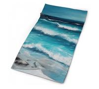 Couvre-chef, turquoise, motif paysage marin original, foulard magique, bandana, cache-cou, cache-cou, cache-cou, pour sports de plein air, randonnée, cyclisme, pêche, Turquoise Beach Original