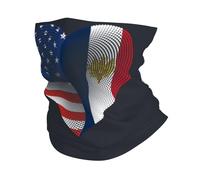 Couvre-Chef USA France French Friendship Flag Heart White Cache Cou Multifonction Balaclava Anti-UV Écharpe pour Homme Femme Jogging Randonnée 25X50CM