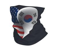 Couvre-Chef USA South Korea South Korean Friendship Flag Heart White Balaclava Durable Cache Cou Respirant Écharpe pour Homme Femme Jogging Randonnée 25X50CM