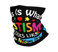 Couvre-Chef Voici À Quoi Ressemble l'Autisme. Si Vous Avez des Questions, Demandez À Ma Mère. Décoration Faciale Multifonction Balaclava Respirant Cache Cou pour Course À Pied Randonnée 25X50CM