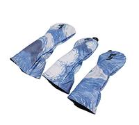 Couvre-Chefs de Club de Golf Lot de 3 en Cuir PU imperméable avec Doublure en Peluche épaisse étiquettes de Nombre réglables Ciel étoilé Design pour Les Amateurs de Golf 1 Grand 2