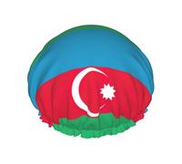 Couvre-cheveux avec drapeau de l'Azerbaïdjan pour la douche, bonnet de douche réglable et élégant, grand bonnet de douche imperméable