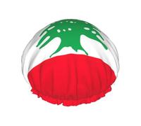 Couvre-cheveux avec motif drapeau du Liban pour la douche, bonnet de douche réglable et élégant, grand bonnet de douche imperméable