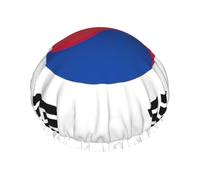 Couvre-cheveux de bain avec imprimé drapeau de la République de Corée pour femmes, réutilisable, double couche imperméable, bonnet de douche pour femme