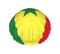 Couvre-cheveux de bain imprimé drapeau du Sénégal pour femme réutilisable double couche imperméable pour femme