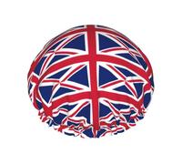 Couvre-cheveux pour douche avec drapeau britannique - Réglable - Grand bonnet de douche imperméable et élégant