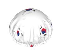 Couvre-cheveux pour la douche avec drapeau de la République de Corée - Réglable - Grand bonnet de douche imperméable et élégant