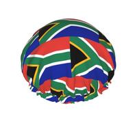 Couvre-cheveux pour la douche avec drapeau de l'Afrique du Sud - Réglable - Élégant - Grand bonnet de douche imperméable