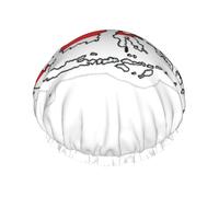Couvre-cheveux pour la douche avec drapeau indonésien imprimé carte - Bonnet de douche réglable et élégant - Grand bonnet de douche imperméable