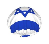 Couvre-cheveux pour la douche avec drapeau israélien - Pour femme - Réglable - Élégant - Grand bonnet de douche imperméable