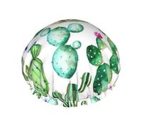 Couvre-cheveux pour la douche avec imprimé cactus tropical, arbre et fleur, réglable, grand bonnet de douche imperméable et élégant