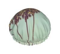 Couvre-cheveux pour la douche avec imprimé palmier, bonnet de douche réglable et élégant, grand bonnet de douche imperméable