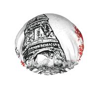 Couvre-cheveux pour la douche avec imprimé Paris - Bonnet de douche réglable et élégant - Grand bonnet de douche imperméable