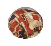 Couvre-cheveux pour la douche avec motif drapeau britannique - Réglable - Pour femme - Grand bonnet de douche imperméable