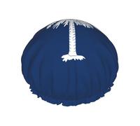 Couvre-cheveux réutilisable double couche imperméable avec drapeau de la Caroline du Sud pour femme