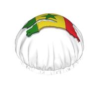 Couvre-cheveux réutilisable double couche imperméable avec drapeau du Sénégal pour femme